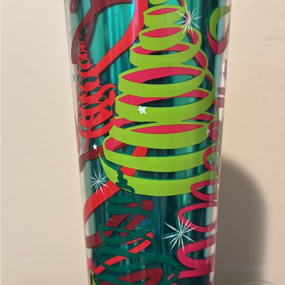 Festive Green and Red Party Tumbler
